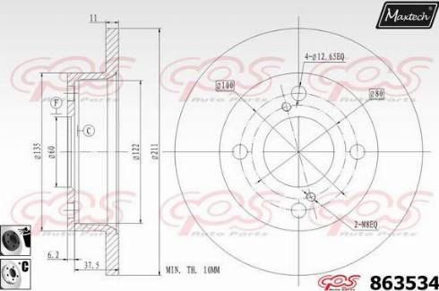 Maxtech 863534.6060 - Спирачен диск vvparts.bg