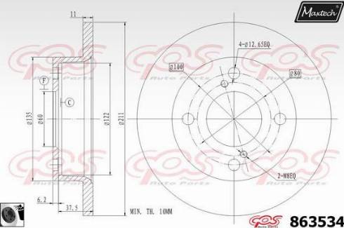 Maxtech 863534.0060 - Спирачен диск vvparts.bg