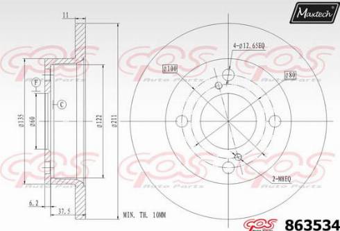 Maxtech 863534.0000 - Спирачен диск vvparts.bg