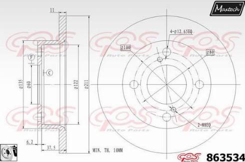 Maxtech 863534.0080 - Спирачен диск vvparts.bg