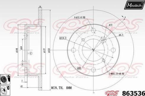 Maxtech 863536.6060 - Спирачен диск vvparts.bg