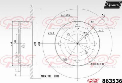 Maxtech 863536.0000 - Спирачен диск vvparts.bg