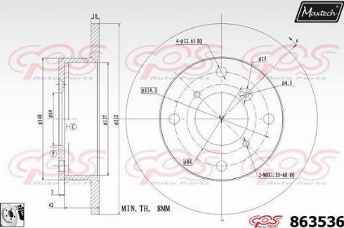 Maxtech 863536.0080 - Спирачен диск vvparts.bg