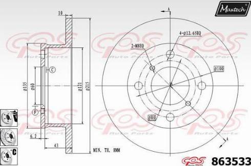 Maxtech 863533.6880 - Спирачен диск vvparts.bg