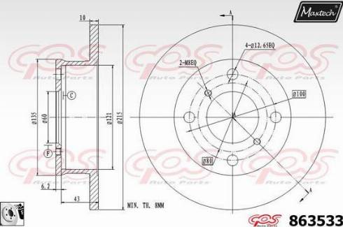 Maxtech 863533.0080 - Спирачен диск vvparts.bg