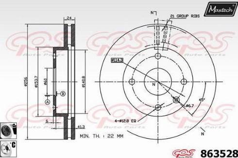 Maxtech 863528.6060 - Спирачен диск vvparts.bg