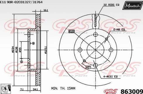 Maxtech 863009.0080 - Спирачен диск vvparts.bg