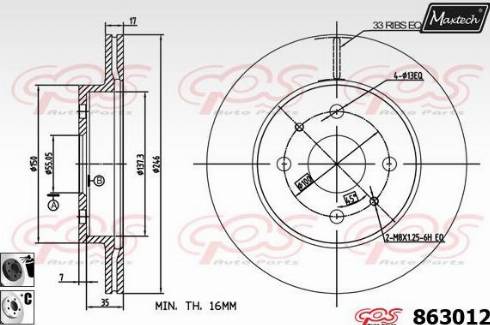 Maxtech 863012.6060 - Спирачен диск vvparts.bg