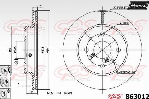 Maxtech 863012.6880 - Спирачен диск vvparts.bg