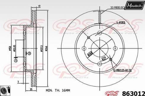 Maxtech 863012.0060 - Спирачен диск vvparts.bg