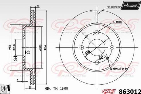 Maxtech 863012.0080 - Спирачен диск vvparts.bg