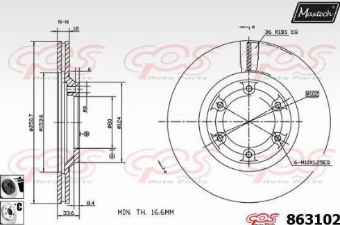 Maxtech 863102.6060 - Спирачен диск vvparts.bg