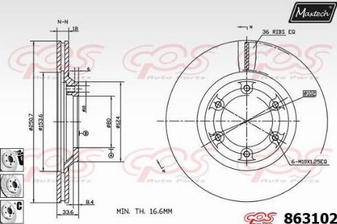 Maxtech 863102.6980 - Спирачен диск vvparts.bg