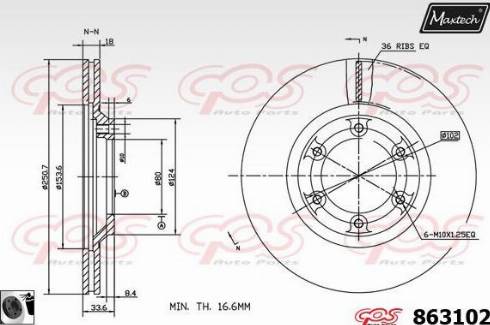 Maxtech 863102.0060 - Спирачен диск vvparts.bg