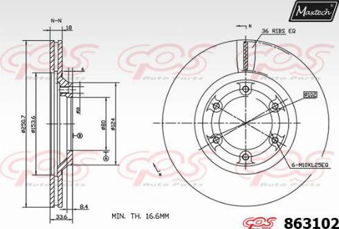 Maxtech 863102.0000 - Спирачен диск vvparts.bg