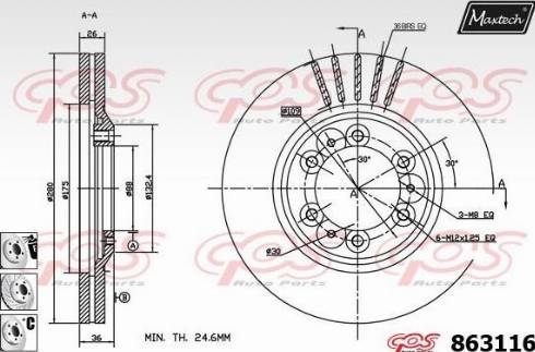 Maxtech 863116.6880 - Спирачен диск vvparts.bg