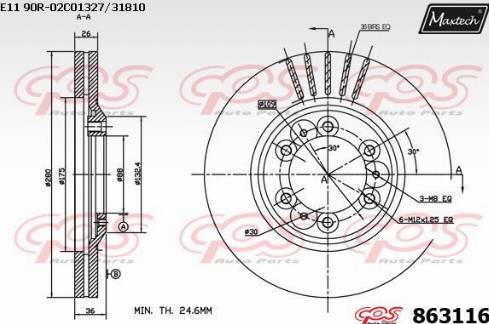 Maxtech 863116.0000 - Спирачен диск vvparts.bg