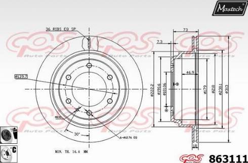 Maxtech 863111.6060 - Спирачен диск vvparts.bg