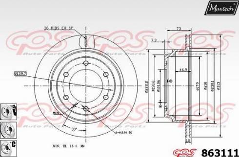 Maxtech 863111.6880 - Спирачен диск vvparts.bg