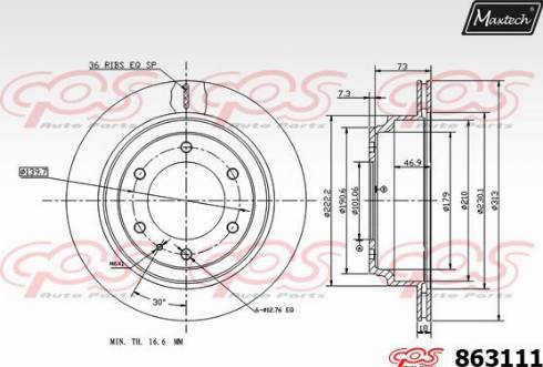 Maxtech 863111.0000 - Спирачен диск vvparts.bg