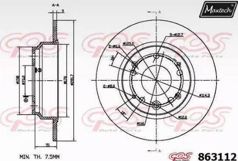 Maxtech 863112.0000 - Спирачен диск vvparts.bg