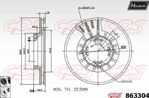 Maxtech 863304.6060 - Спирачен диск vvparts.bg