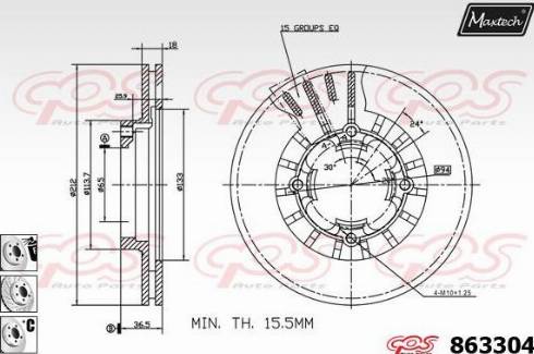 Maxtech 863304.6880 - Спирачен диск vvparts.bg