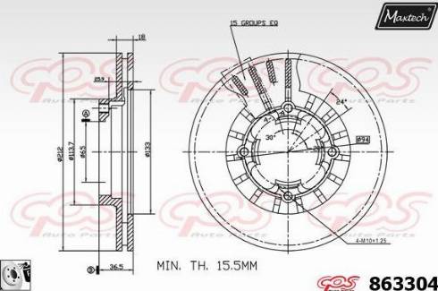 Maxtech 863304.0080 - Спирачен диск vvparts.bg