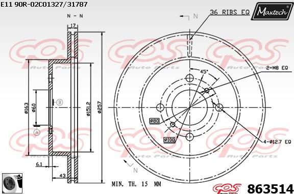 Maxtech 863304 - Спирачен диск vvparts.bg