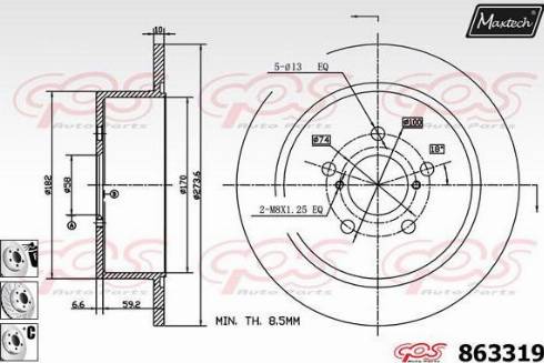 Maxtech 863319.6980 - Спирачен диск vvparts.bg