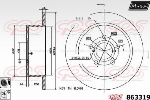 Maxtech 863319.6060 - Спирачен диск vvparts.bg