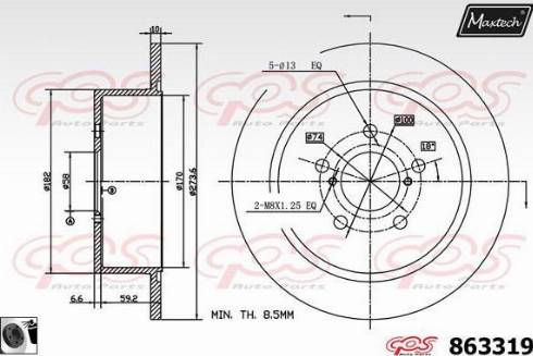 Maxtech 863319.0060 - Спирачен диск vvparts.bg