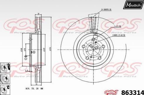 Maxtech 863314.6980 - Спирачен диск vvparts.bg