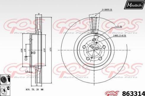 Maxtech 863314.6060 - Спирачен диск vvparts.bg