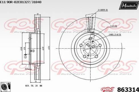 Maxtech 863314.0060 - Спирачен диск vvparts.bg