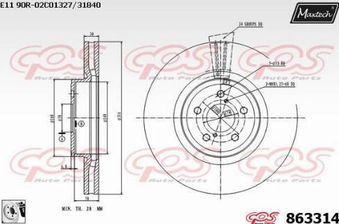 Maxtech 863314.0080 - Спирачен диск vvparts.bg