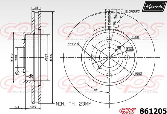 Maxtech 863326 - Спирачен диск vvparts.bg