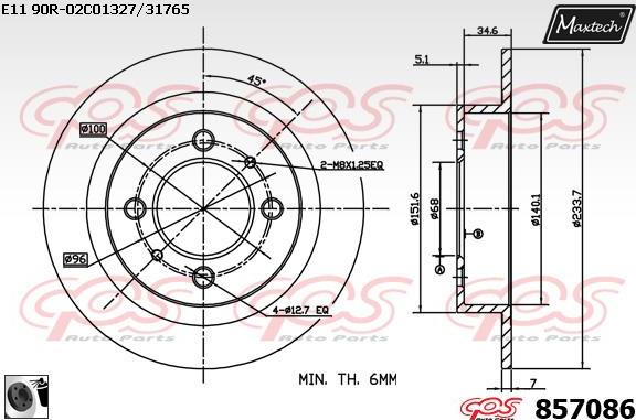 Maxtech 800106 - Винт, спирачен диск vvparts.bg