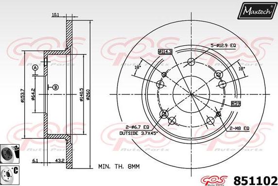 Maxtech 800108 - Винт, спирачен диск vvparts.bg