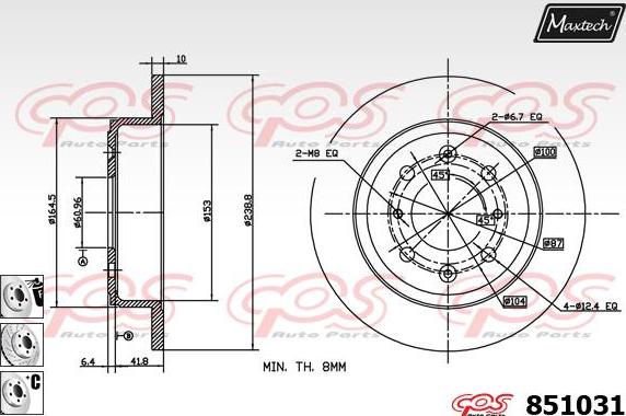 Maxtech 800102 - Винт, спирачен диск vvparts.bg