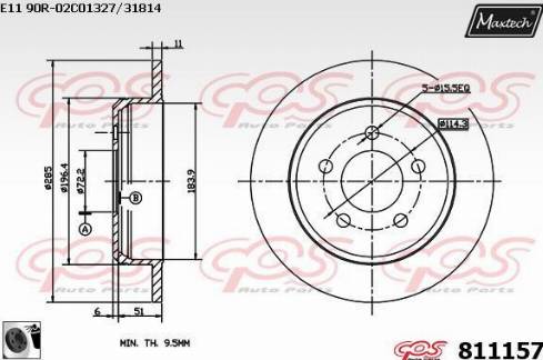 Maxtech 811157.0060 - Спирачен диск vvparts.bg