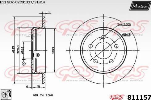 Maxtech 811157.0080 - Спирачен диск vvparts.bg