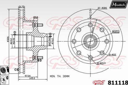 Maxtech 811118.6060 - Спирачен диск vvparts.bg