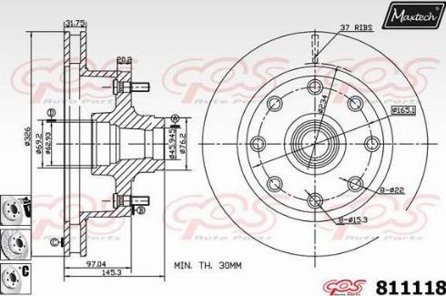 Maxtech 811118.6880 - Спирачен диск vvparts.bg