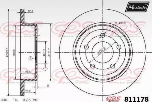 Maxtech 811178.0000 - Спирачен диск vvparts.bg