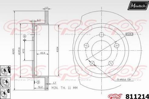 Maxtech 811214.6980 - Спирачен диск vvparts.bg