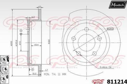 Maxtech 811214.6880 - Спирачен диск vvparts.bg