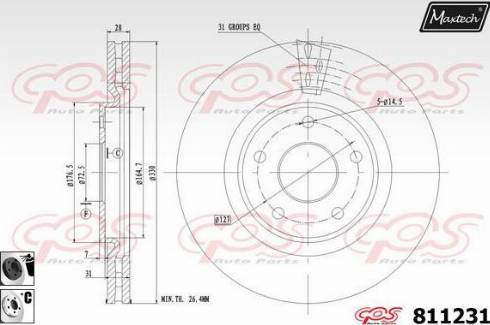 Maxtech 811231.6060 - Спирачен диск vvparts.bg