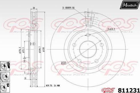 Maxtech 811231.6880 - Спирачен диск vvparts.bg