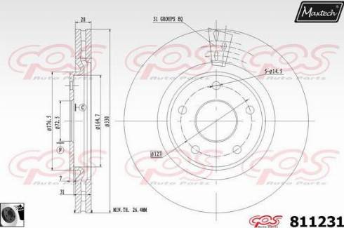 Maxtech 811231.0060 - Спирачен диск vvparts.bg